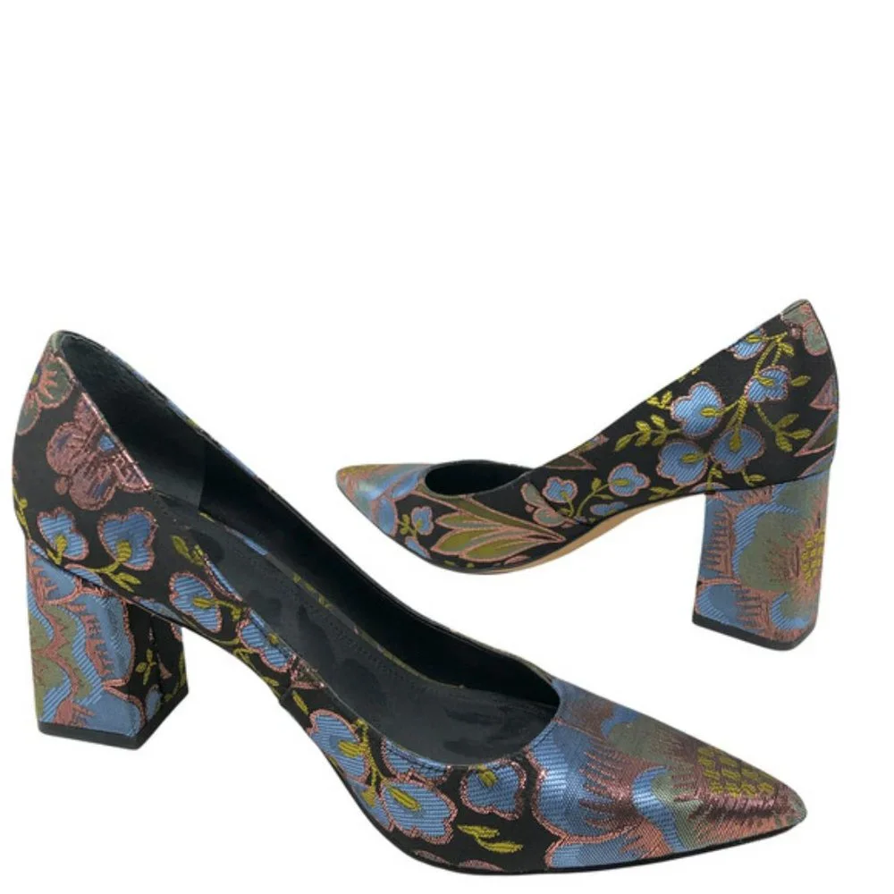 Marc Fisher LTD Zala Pump Floral Brocade Heel Shoes.  SZ 7M